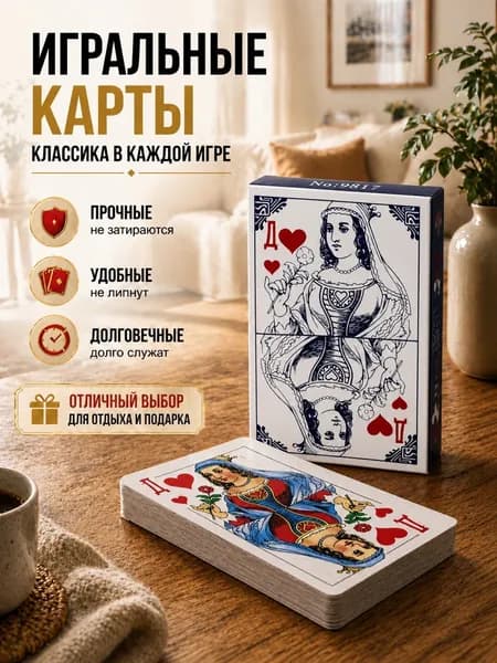 Игральные карты 36шт, атласные, классическая колода 36