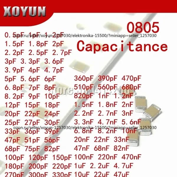 100шт /упак 0805 50V SMD Thick Film Chip Multilayer Ceramic Capacitor 8.2pF