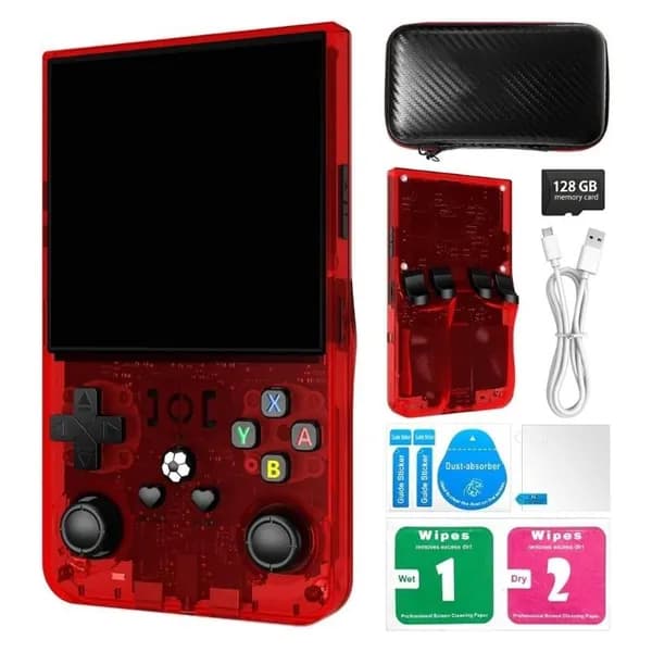 Портативная игровая консоль R36Max, розоватый