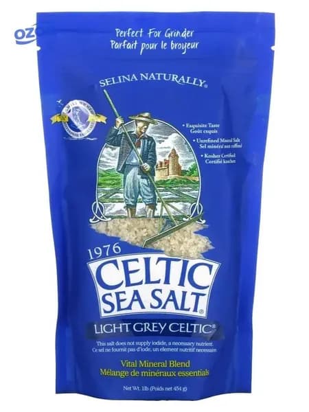 Celtic Sea Salt, Light Grey Celtic, Кельтская соль 454 гр / смесь основных минералов, серый, средний помол
