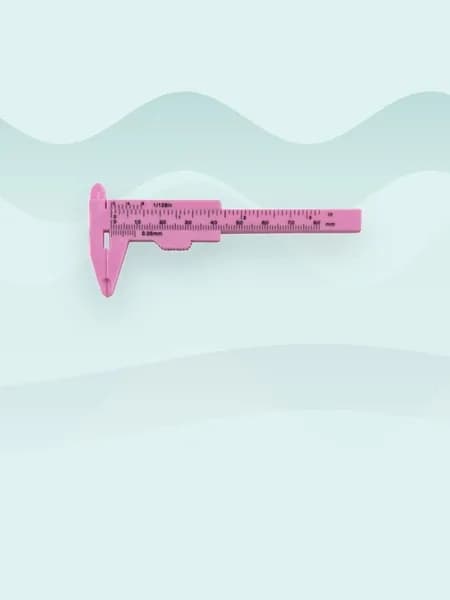Штангенциркуль пластиковый двойной шкалы, Светло - розовый