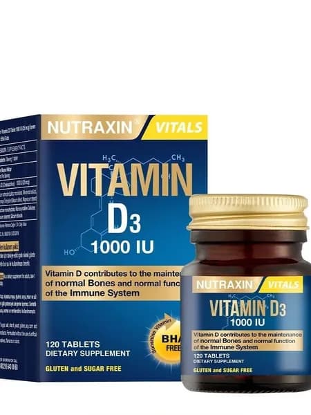 Nutraxin Витамин D3 120 таблеток, поддержка костей, иммунитета и мышц