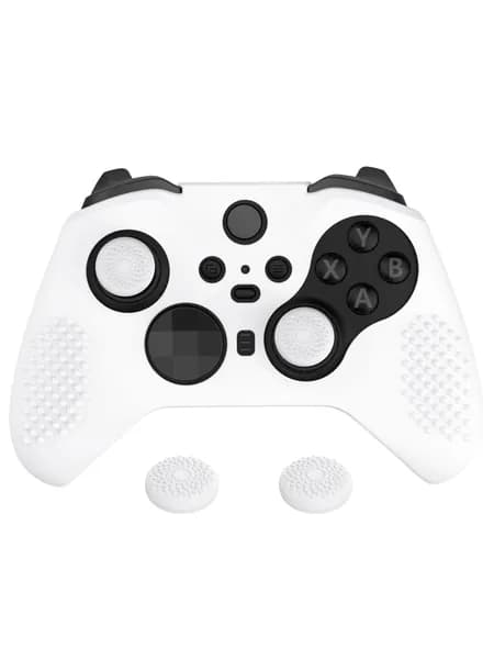 eXtremeRate Силиконовый чехол для Xbox Elite Series 2/Series 2 Core, белый мягкий антискользящий защитный кейс с накладками на стики, улучшенный хват для игр