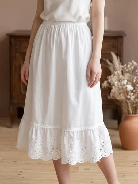 Юбка нижняя подъюбник с кружевом