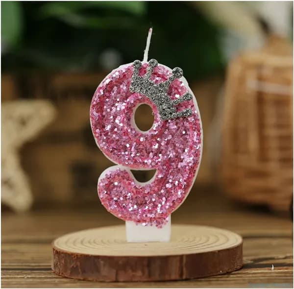 Свечи для торта цифра 9, 7 см, 1 шт