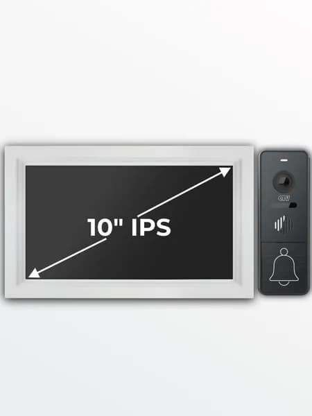 Комплект WiFi видеодомофон для квартиры: монитор 10" CTV-M5109AI Image (W) + вызывная панель CTV-D4005 (G), для дома или офиса, управление со смартфона, AI-функции, подключение к подъездному домофону