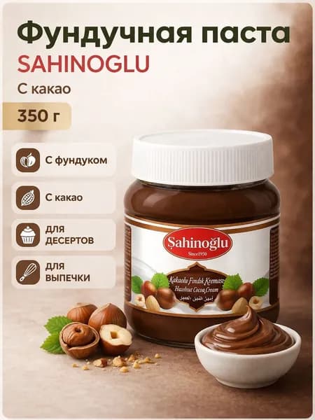 Фундучная крем паста с какао 350 гр SAHINOGLU