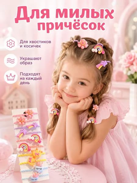 Милые детские резинки для волосНабор из 10 шт.