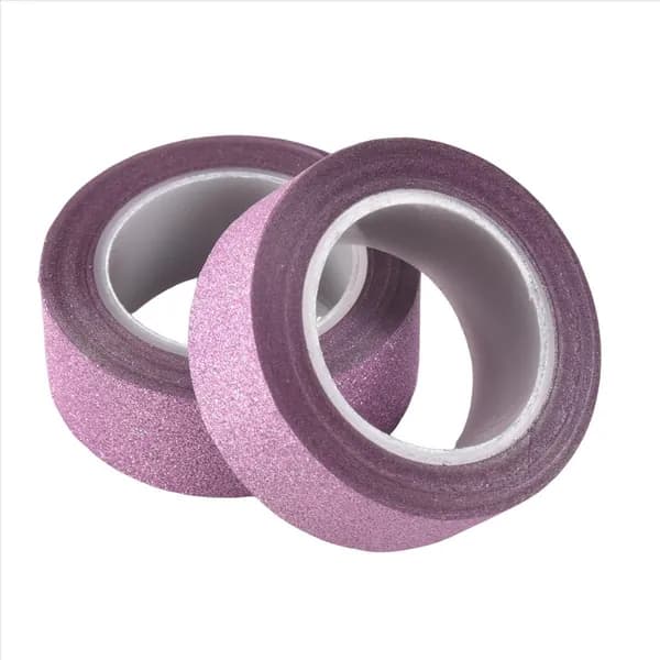 2 самоклеящиеся ленты с блестками Washi Tape длиной 10 м, розовые.