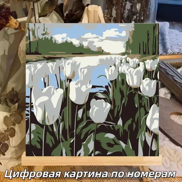 Детская и маленькая картина по номерам на холсте с тематикой природы для девочек 20 х 20 см