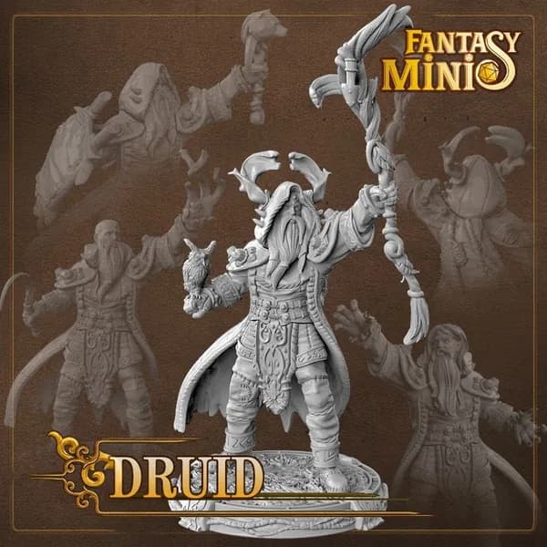 Друид, миниатюра для DnD (Dungeons and Dragons, ДнД)