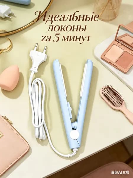 Мини-выпрямитель для волос 2 в 1, нагрев за 30 сек, керамика