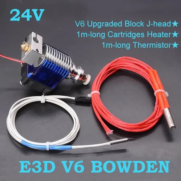 Хотенд E3D V6, Термистор 104GT, Bowden, Нагреватель 24В 40ват, 1.75мм