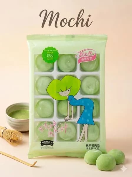 Десерт рисовое моти (mochi, мочи) Girl со вкусом чай матча 180 г