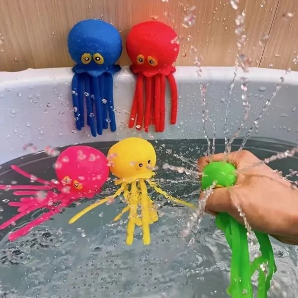 Красочная игрушка для ванны с водяным спреем в виде осьминога разных цветов