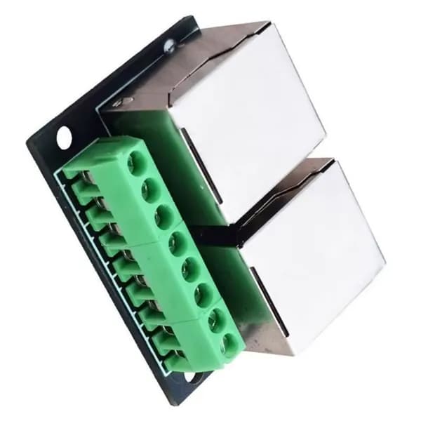 Плата разветвителя клемм RJ45 Ethernet с двумя гнездами от основания до 8P-разъема с шагом 3,5 дюйма