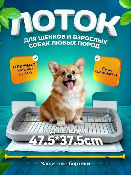 Туалет лоток для собак с сеткой под пеленку