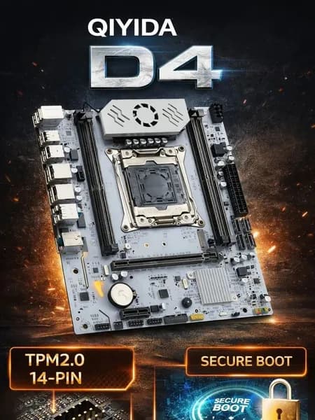 QIYIDA Комплект X99 D4 TPM2.0 SECURE BOOT, LGA 2011-3, Материнская плата