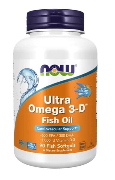 Ultra Omega NOW Ультра Омега 3-D (витамин Д3) Fish Oil, 90 гелевых капсул (капсулы массой 1508 мг))