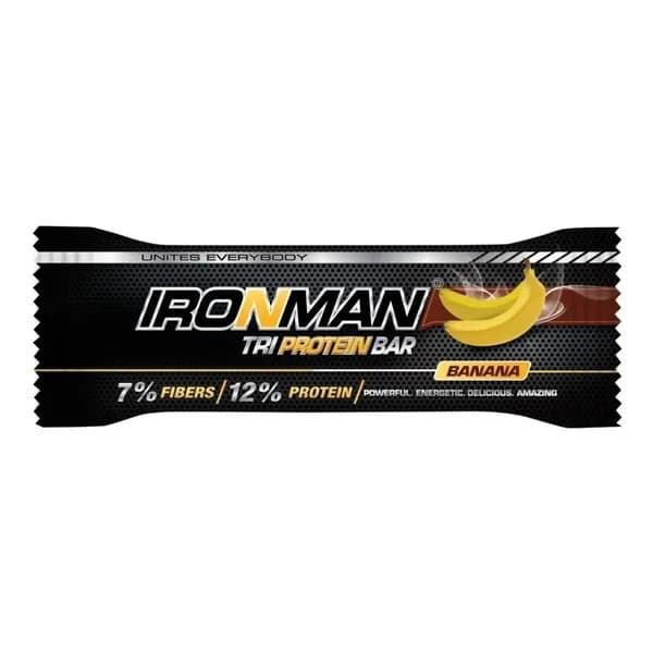 Батончик Ironman протеиновый банан в тёмной глазури 50 г
