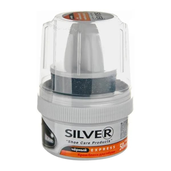Крем-блеск для обуви Silver Черный 50мл