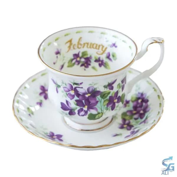 Чайная пара Royal Albert. Серия "Цветок месяца". Англия. Костяной фарфор. Клеймо 70-е гг. Сузуран в мае