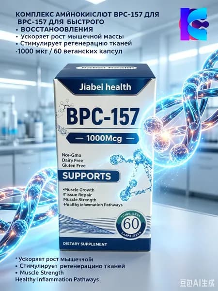 Комплекс аминокислот BPC-157 для спортсменов, быстрое восстановление и рост мышц, в веганских капсулах, 1000 мкг