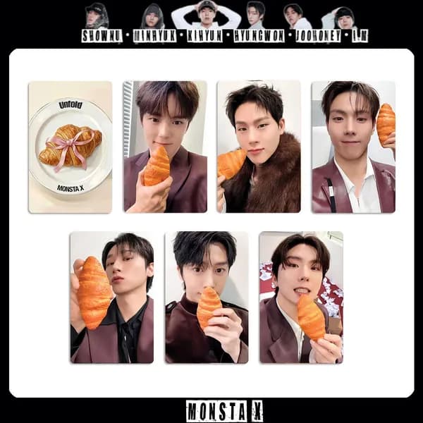 Карточки MONSTA X альбом карты UNFOLD Коллекционная карточка Фотокарточки 54 * 86 мм 6 шт