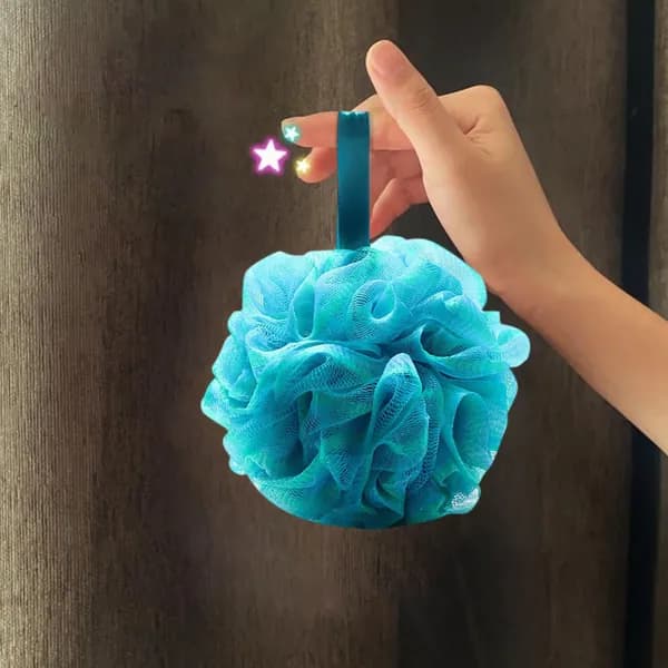 Двухслойная пушистая сетка в виде цветка для душа градиентного цвета