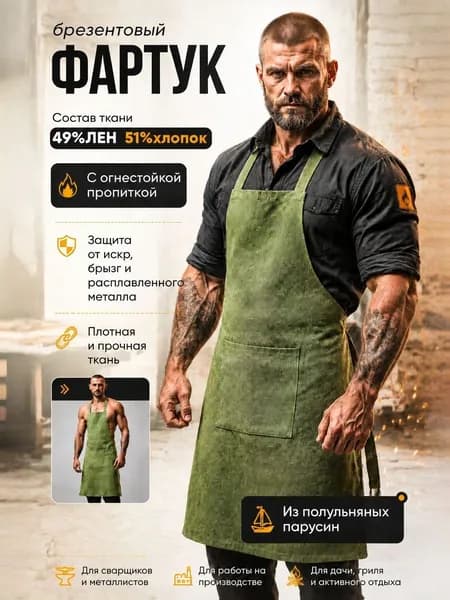 Фартук рабочий брезентовый