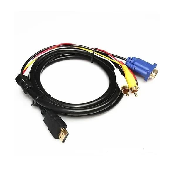 Переходник VGA/HDMI to 3 RCA видео аудио AV кабель