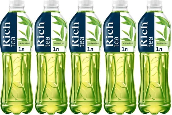 Холодный чай Rich зеленый, комплект: 5 бутылок по 1 л