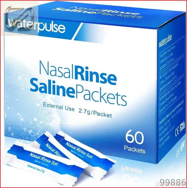 Waterpulse 60 пакетиков для промывания носа, эффективные солевые пакетики нети-пота, в индивидуальной упаковке - удобное решение.