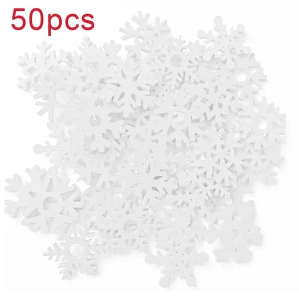 50 шт. Снежинки деревянные / Набор ёлочных снежинок / 20MM