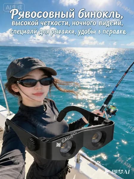 Водонепроницаемые очки ночного видения для рыбалки, бинокль 500 м с ИК подсветкой для воды
