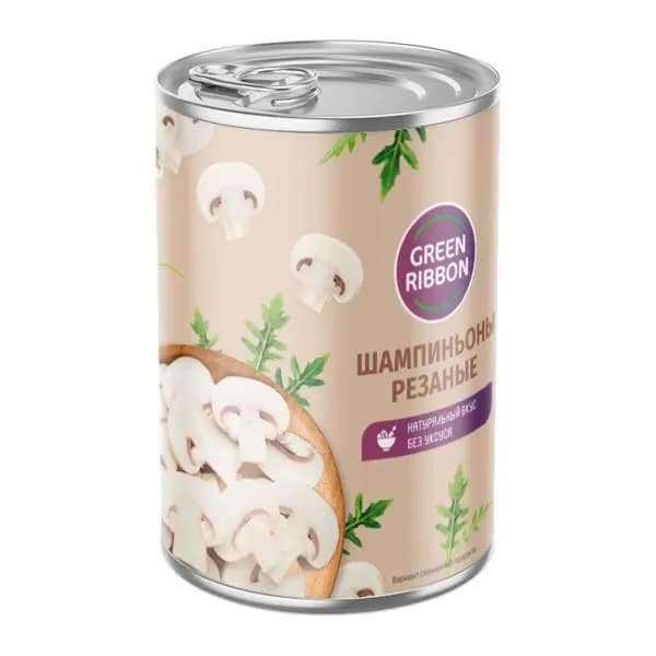Шампиньоны резаные Green Ribbon 400г