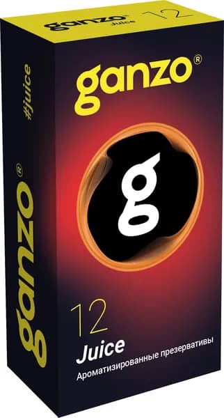 Презервативы Ganzo Juice, ароматизированные, латекс, 18 см, 12 шт