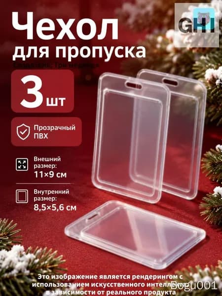 Чехол для пропуска прозрачный
