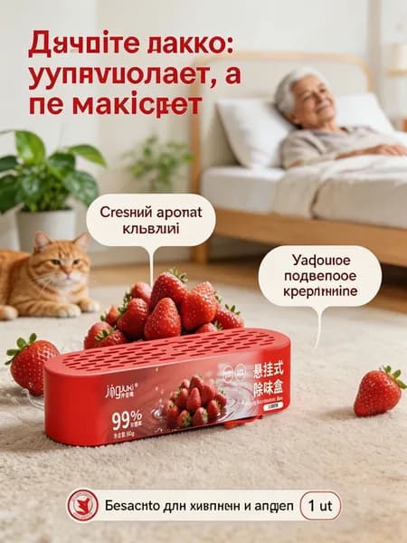 Поглотитель запаха, нейтрализатор подвесной-с ароматом клубники, для комнаты от запаха животных и пожилых людей