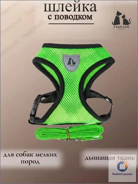 Шлейка для собак мелких и средних пород с поводком