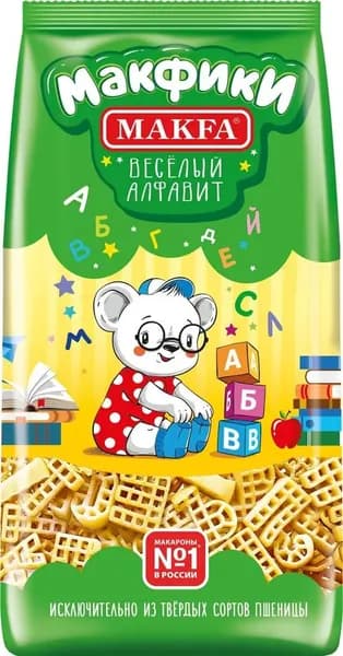 Макароны фигурные детские Makfa Макфики Веселый алфавит, 300г
