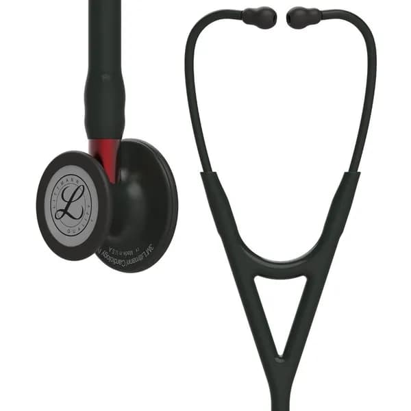 Стетоскоп Littmann Cardiology IV Черный с черной акустической головкой и красным стеблем, 69 см, 6200