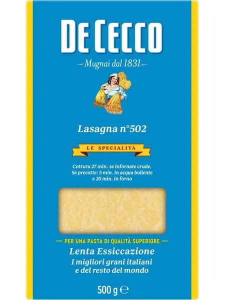 Макароны De Cecco Лазанья №502, 500 г