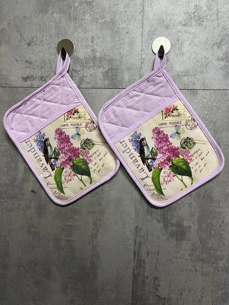 Nice Melissa Прихватка для кухни 17x24 см лист 2 шт сиреневый, светло-бежевый