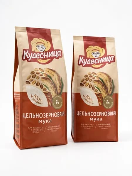 Мука цельнозерновая Кудесница, 2 шт по 500 г