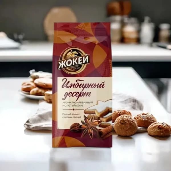 Кофе молотый ароматизированный Имбирный Десерт Жокей 150 гр.
