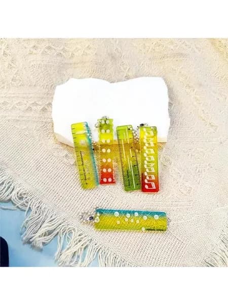 Мультяшная линейка с животными, 5 см, мини-подвеска с милой кошкой и собакой, маленький портативный канцелярский инструмент для детских школьных сумок