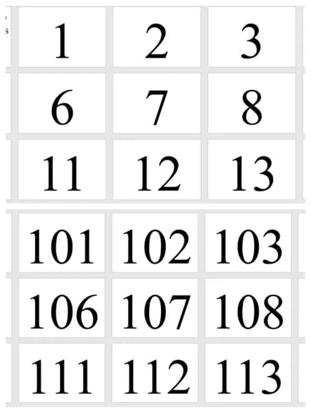 Этикетки (наклейки) цифровые от 1 до 200 (обычный шрифт)