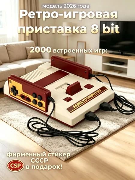 8-битная игровая приставка, 2000 ретро-игр, поддержка кассеты Denty