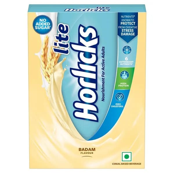 Крем для взрослых Horlicks 420г с высоким содержанием белка и без добавления сахара, бадамовый вкус